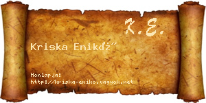 Kriska Enikő névjegykártya